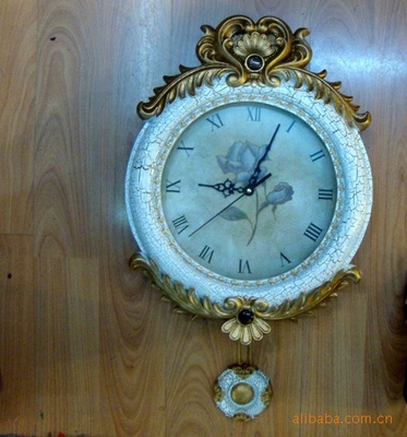 磐安瀚澜家居饰品 优质挂钟6064白裂纹色，小额混批供货，打造个性家居时光